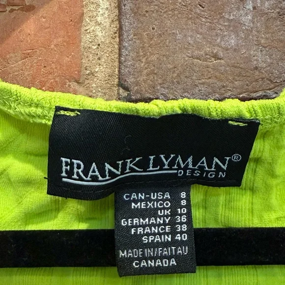 Frank Lyman Design Neon Green Textured Top - Picture 5 of 8
